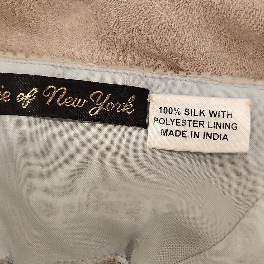 Bernie of New York Beaded Sheer Silk Scarf Dove Gray 21"×81 - Picture 7 of 7